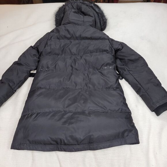 Vince Camuto Puffer Coat Womens Size Medium Black Faux Fur Goose Down Winter - Picture 13 of 16